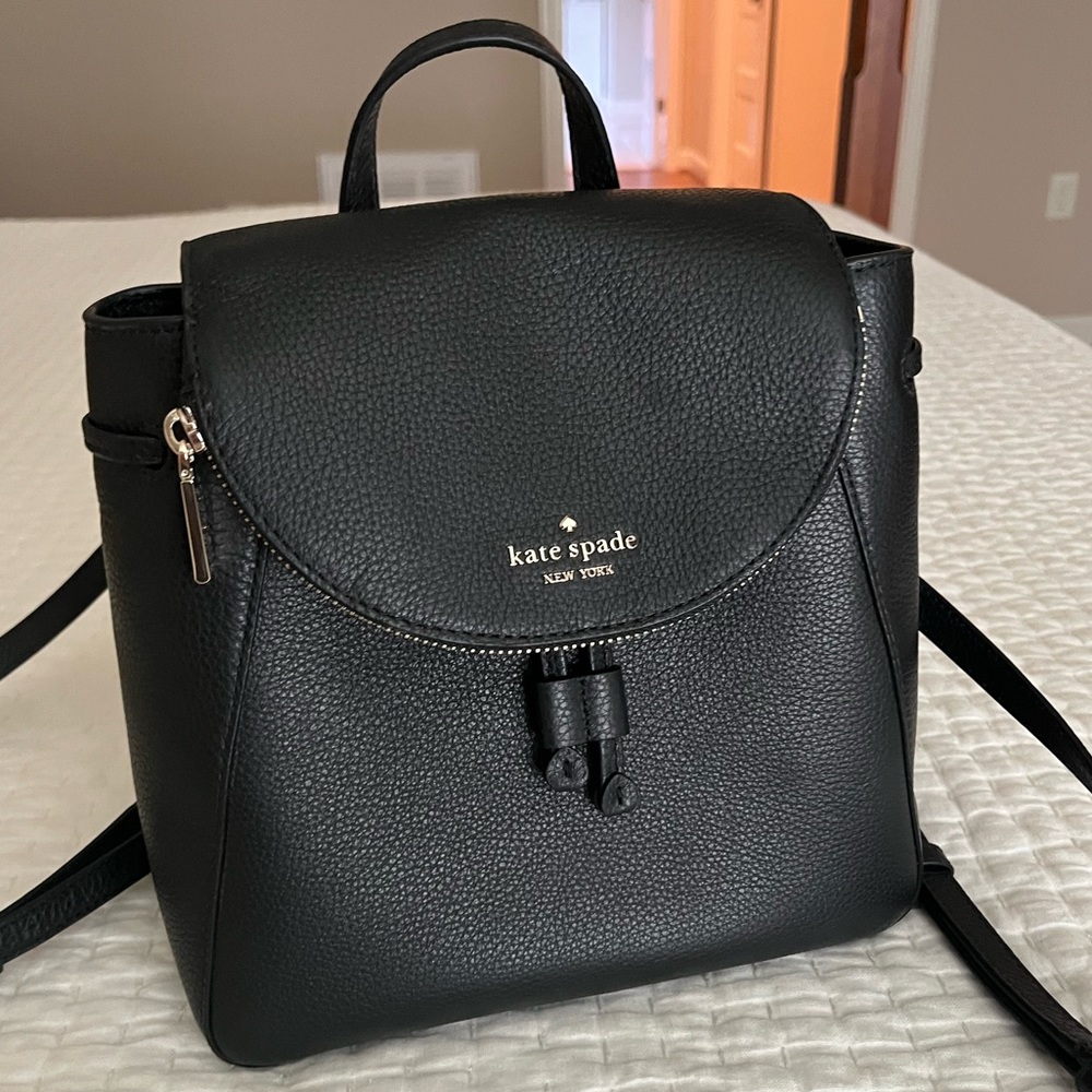Kate spade zip front backpack. New. Pebble leather